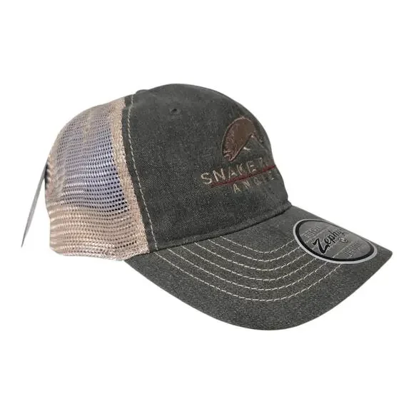 Snake River Angler Trucker Hat Jackson Hole Wyoming Zephyr Fishing Mesh Cap New