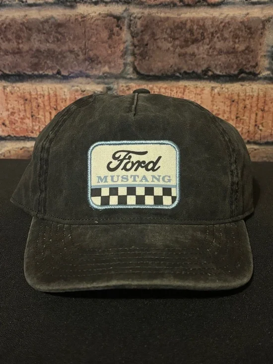 Ford Mustang Vintage look Washed Black Adjustable Snapback Hat