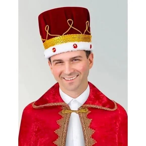 🩵NWOT Red Velvet Gemstone Royal King Crown