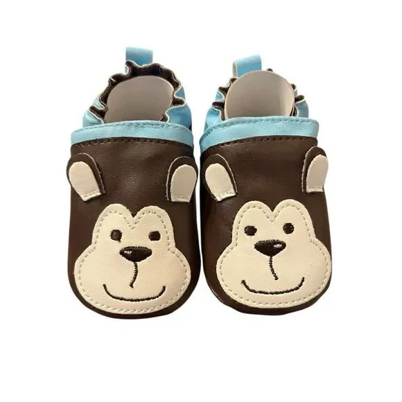 6 - 12 Months Infant Baby Crib Shoes Monkey Face Cuddle Bear Collection New