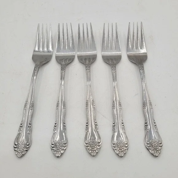 Stanley Roberts‎ / Rogers DREAM ROSE Stainless 5 SALAD FORKS