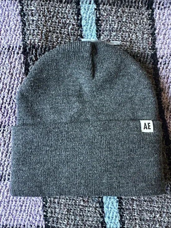 American Eagle Gray Fold-Over Knit Beanie