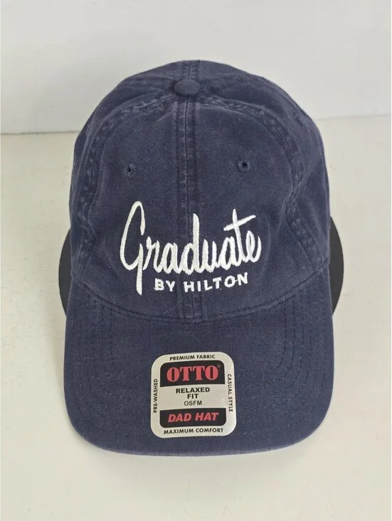 Graduate by Hilton Baseball Cap Men OS Navy Blue Embroidered Dad Hat NWT