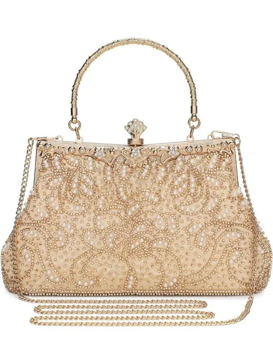 1920s Vintage Beaded Clutch Purse - Elegant Evening Bag for Weddings & Parties