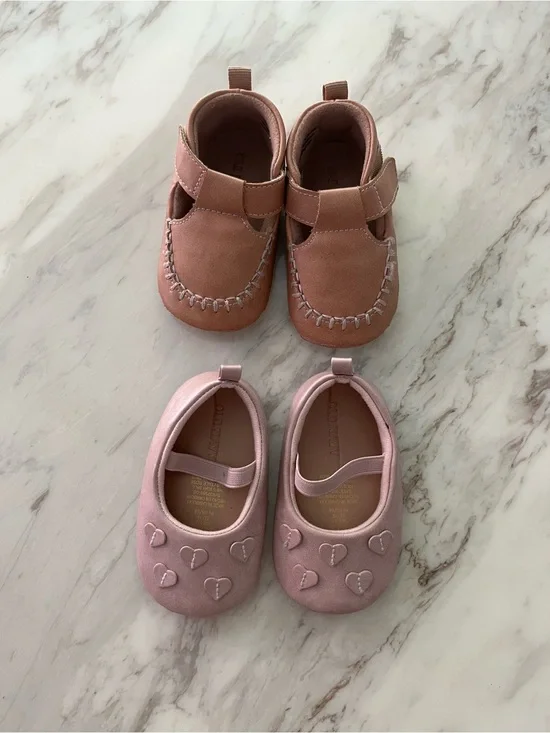 Baby Pink Leatherette Mary Jane Shoes