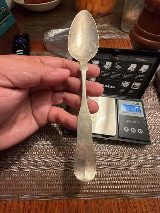 Antique H.C. Foster American Coin Silver Spoon with Monogram