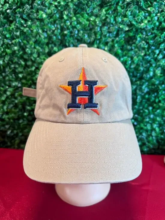 47 Brand Houston Astros Clean Up Hat Khaki Tan Adjustable Baseball Cap Relaxed