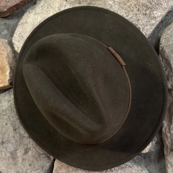 Broner Dark Brown Wool Felt Outback Fedora Hat