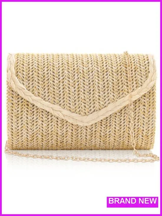 Straw Clutch Purse Envelope Summer Evening Handbag Beach Wedding