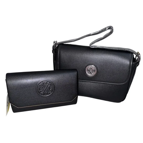 Lot of 2 CXL by Christian Lacroix black crossbody bags Madison and Karen NWT