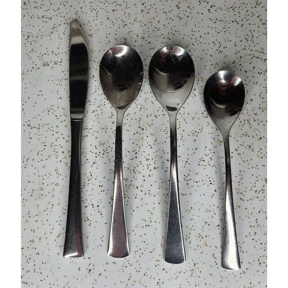Barclay Geneve Rare Stainless Flatware MCM Teardrop Korea Lot of 4