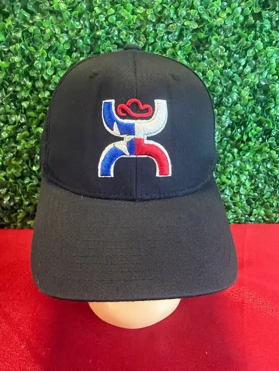 Hooey Texican Hat Mens Black Grey Texas Flag Embroidered Logo Baseball Cap Good