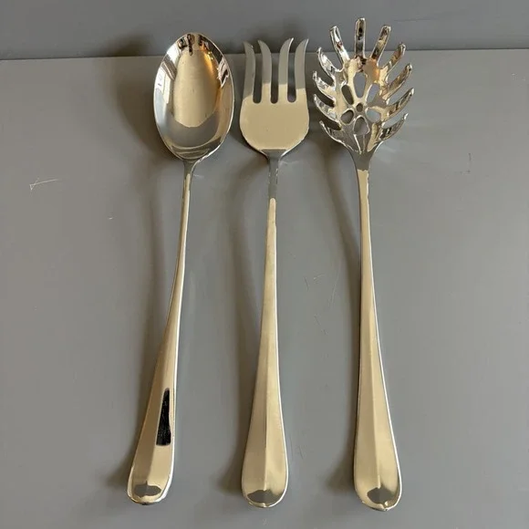 Studio Silversmith Silver Plated 3 Piece Jumbo Server Set - Fork Spoon Spaghetti