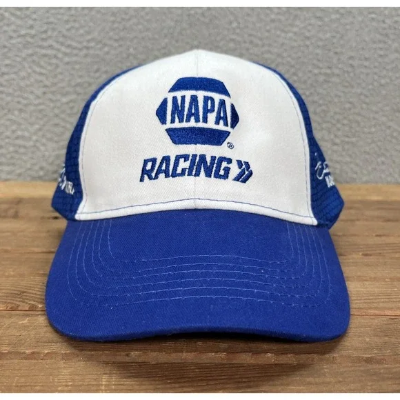 NAPA‎ Racing Hat Adult Blue White Strap Back Cap NASCAR Mechanic Garage Workwear
