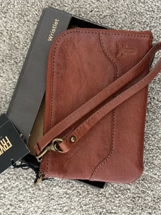 FRYE Leather Wristlet - Cognac