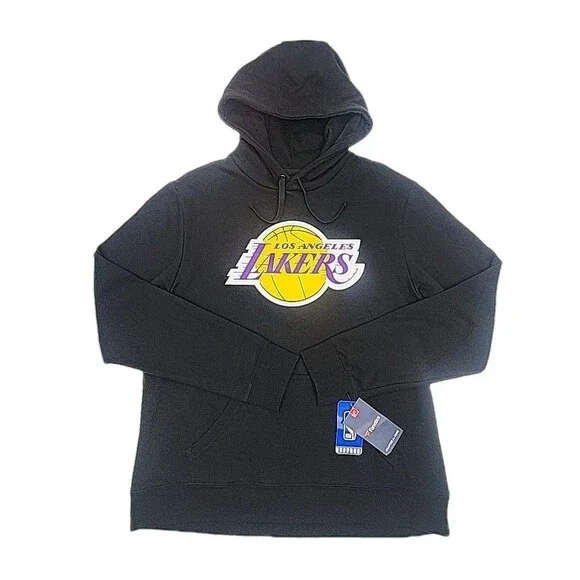 Fanatics LA Lakers Hoodie Sweatshirt Black Men Sz Large NBA Basketball NEW