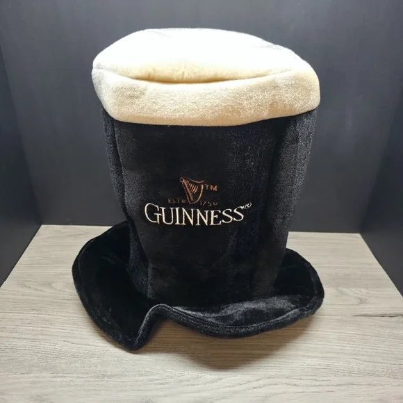 Vintage Guinness Beer Party Hat - Black White Festive Hat Top Hat
