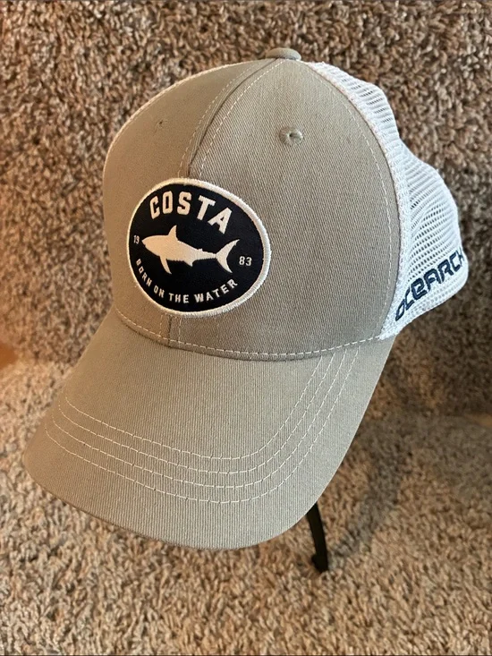 Costa Khaki Shark Osearch Trucker SnapBack Cap