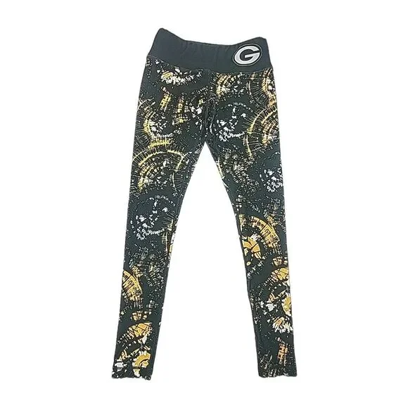 NFL Team Apparel Leggings Greenbay Packers Graphic Print Women Sz Small Football