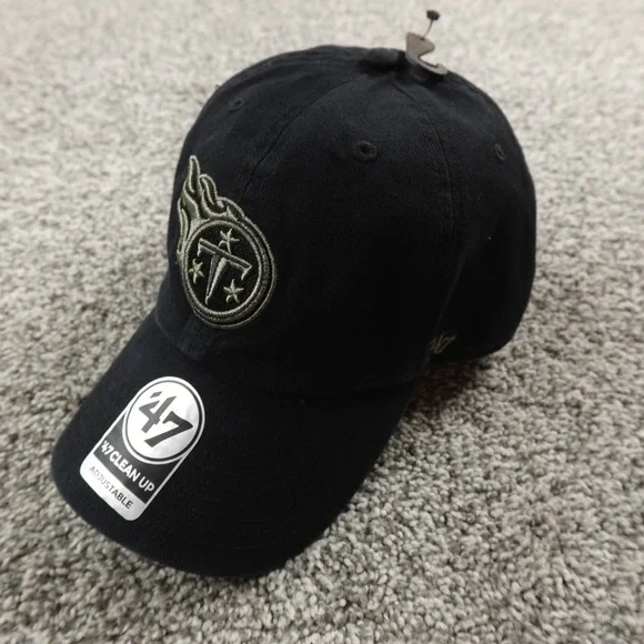 NEW Tennessee Titans Hat Cap Adjustable Strap Back Black‎ NFL Football '47 Mens