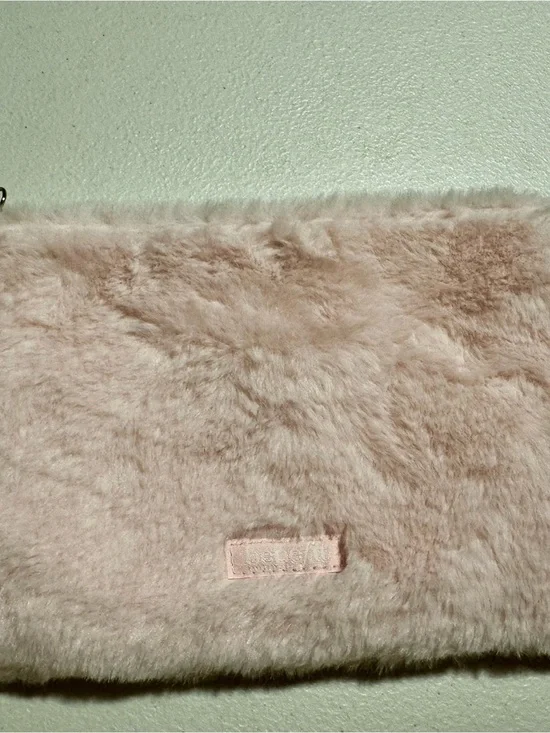 Benefit Blush Pink Faux Fur Clutch