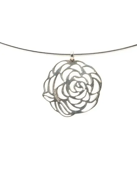 Chanel Camellia Pendant Necklace Metal #234123C88B