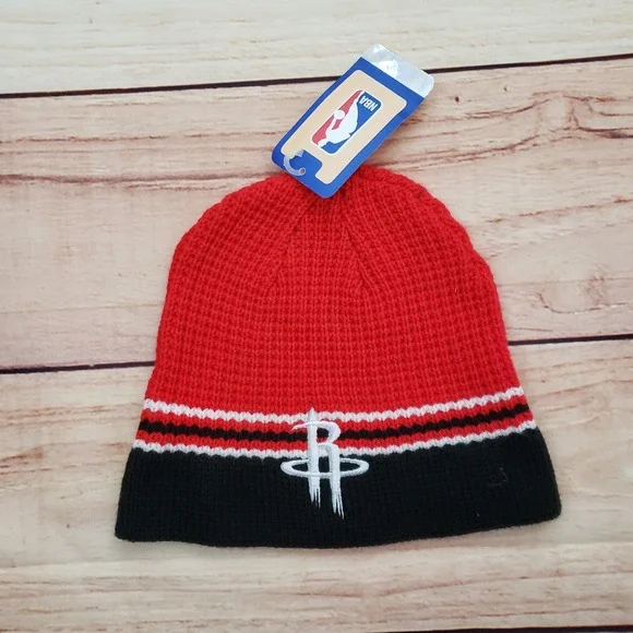Houston Rockets Hat Cap Beanie One Size Red Black NBA Basketball Adidas Mens NEW