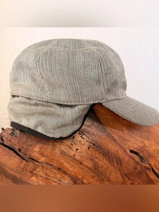 Amicale L XL CAP camel hair warm ear flap hat padded lined