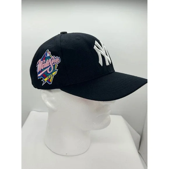 Pro Standard New York Yankees 1999 World Series Snapback Hat Black Pink Bottom