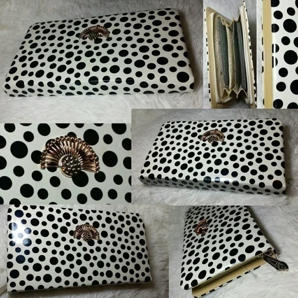 ☄Abstract Polka Dot Faux Leather Clutch Wallet