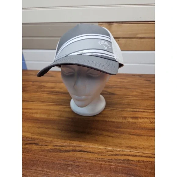 Callaway Golf Hat Logo Baseball Cap White Gray Snapback Adjustable