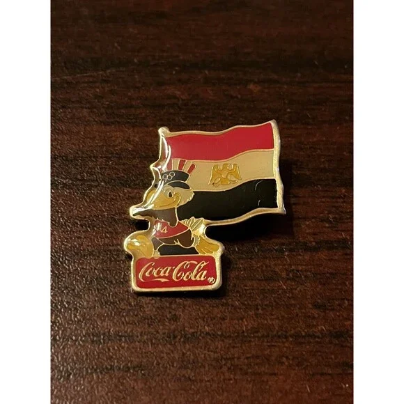 Vintage‎ 1984 Los Angeles Olympics Coca Cola Sam Eagle Egypt Flag Lapel Pin
