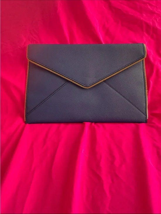 Rebecca Minkoff Black Envelope Clutch with Gold Trim
