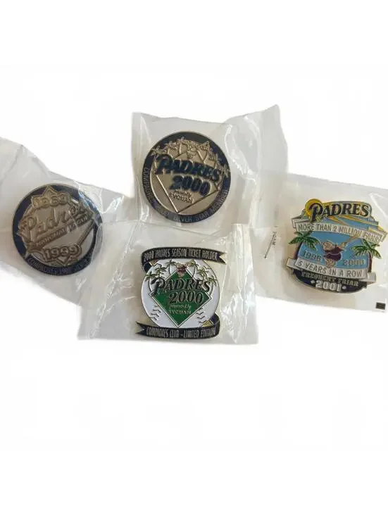 Lot of 4 San Diego Padres Lapel Pin Season Ticket Holder MLB Baseball Y2K 2000