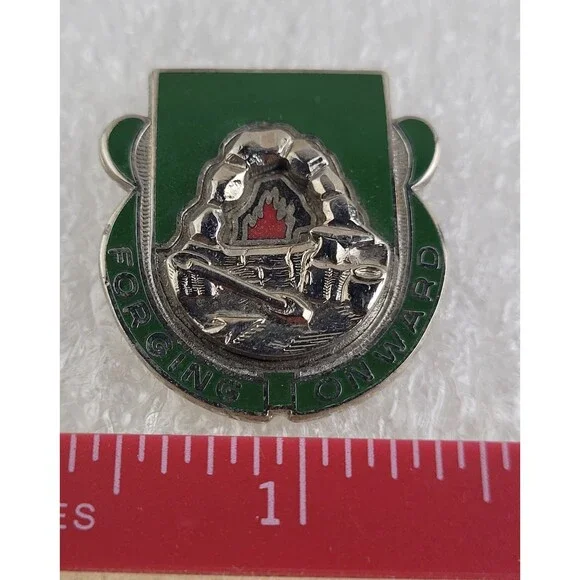 US Military 123rd Support Battalion Insignia Pin - Forging Onward