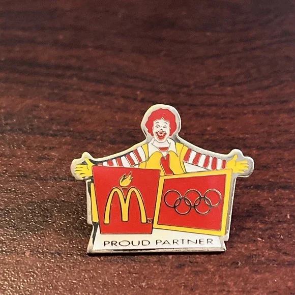 McDonald's Olympics Proud Partner Ronald McDonald‎ Employee Lapel Hat Pin