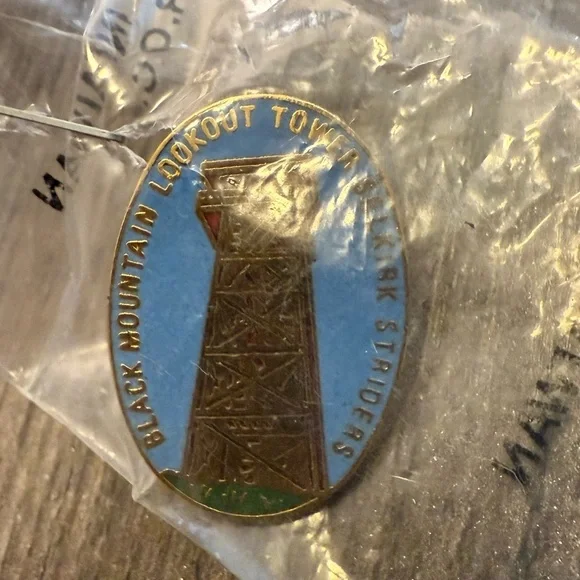 Vintage Black Mountain Lookout Tower Belknap Striders Souvenir Pin