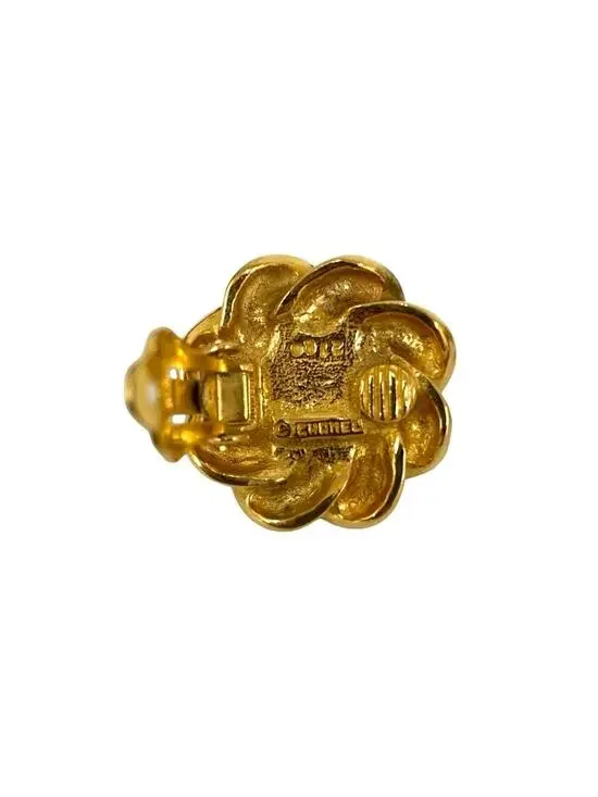 Chanel Cc Logo Earrings Metal Gold-Tone #210010C93B