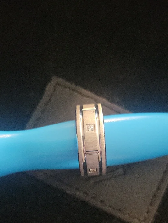 Contemporary Stainless Ring with CZ Size 10