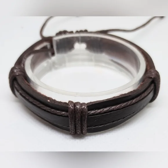 Men's‎ Bracelet Leather Layered Brown New f39