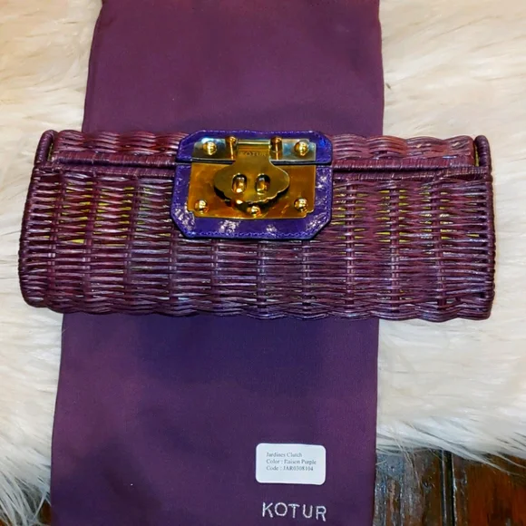 Vintage KOTUR Raisin Purple Jardines‎ Clutch
