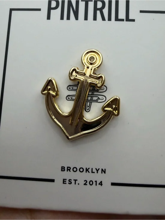 Gold Anchor Enamel Pin