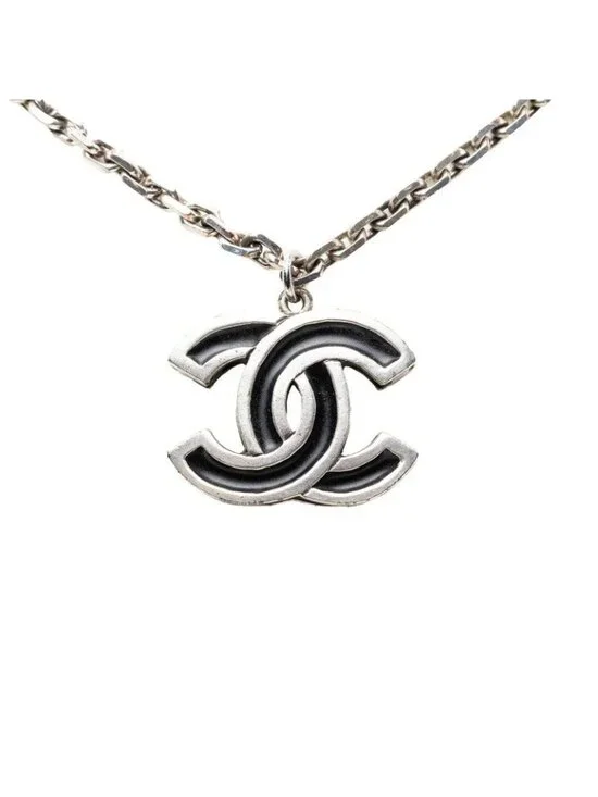Chanel CC Logo Chain Pendant Silver Metal