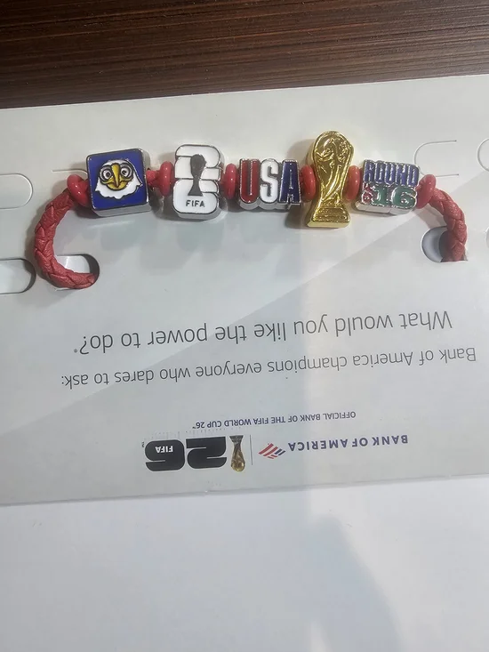 Red USA FIFA World Cup Charm Bracelet