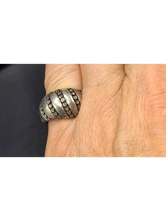 Classic Kabana Mens Sterling Silver Pinky Ring 7g scalloped design