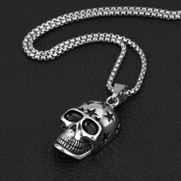 ❤️Ghost head Skull pendant Necklace for women/men, N90201P164
