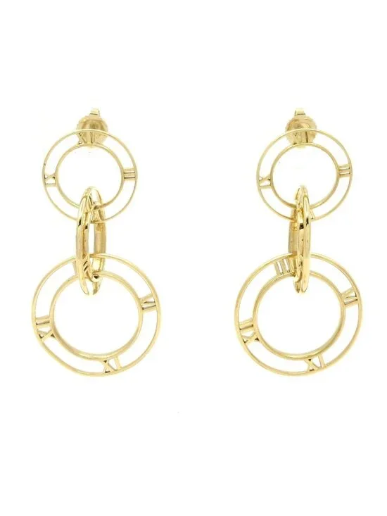 Tiffany & Co Earrings Atlas Triple Drop 18k Yellow Gold