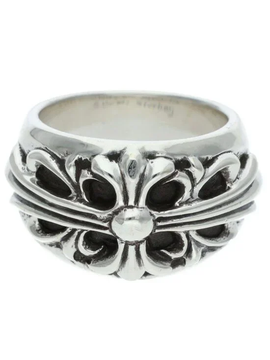 Chrome Hearts Flrl Crs Floral Cross Silver Ring
