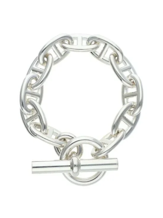 Hermes Chaine D'ancre TGM Silver Bracelet