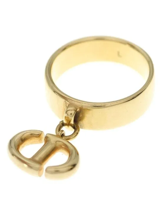 Dior CD Logo Charm Ring L Gold